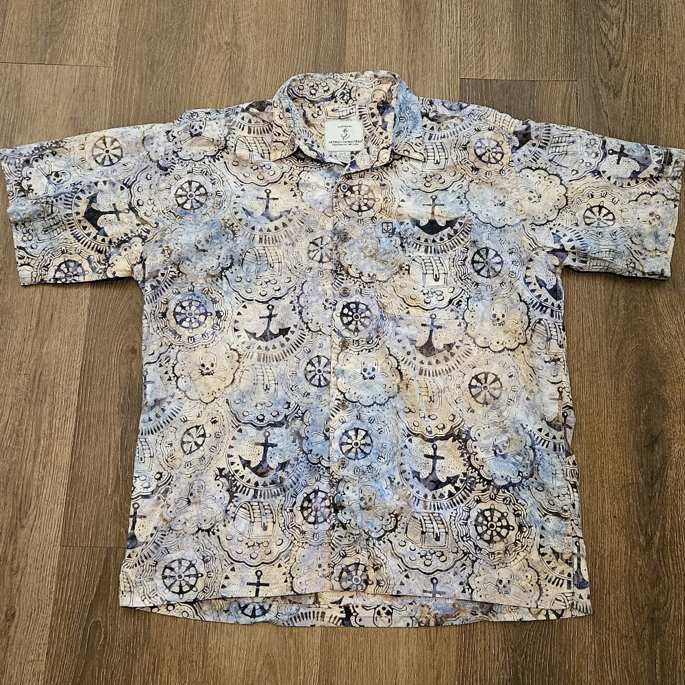Pirate Theme Men's Large by Artisan Outfitters Short Sleeve Button Up